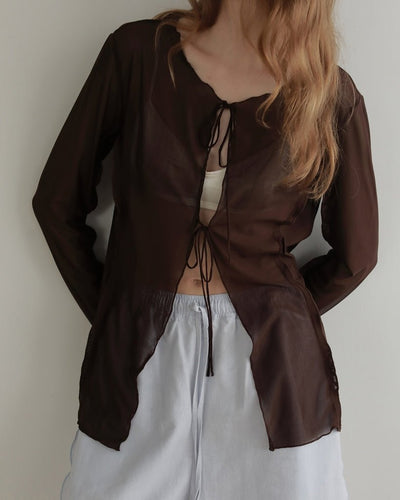 【anuke 2027 SS】Sheer Tulle Cardigan - 4月下旬頃発送 - Champdelarose