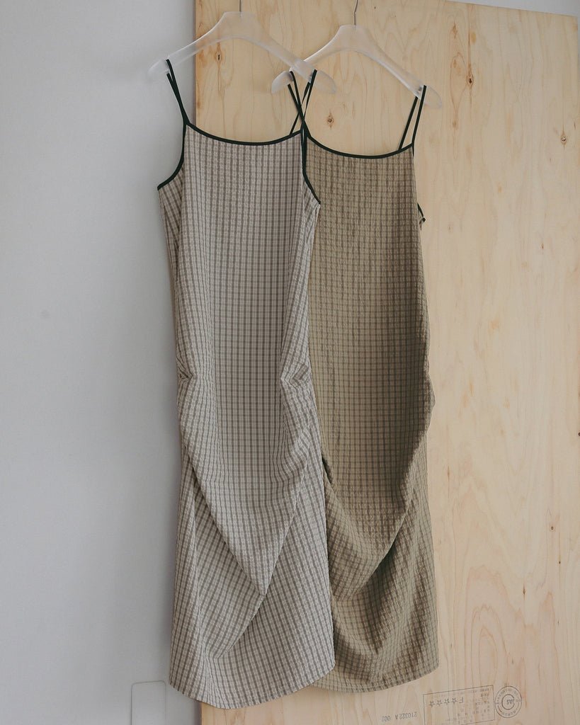 【anuke 2027 SS】Suckercheck Cami Onepiece - 5月下旬頃発送 - Champdelarose