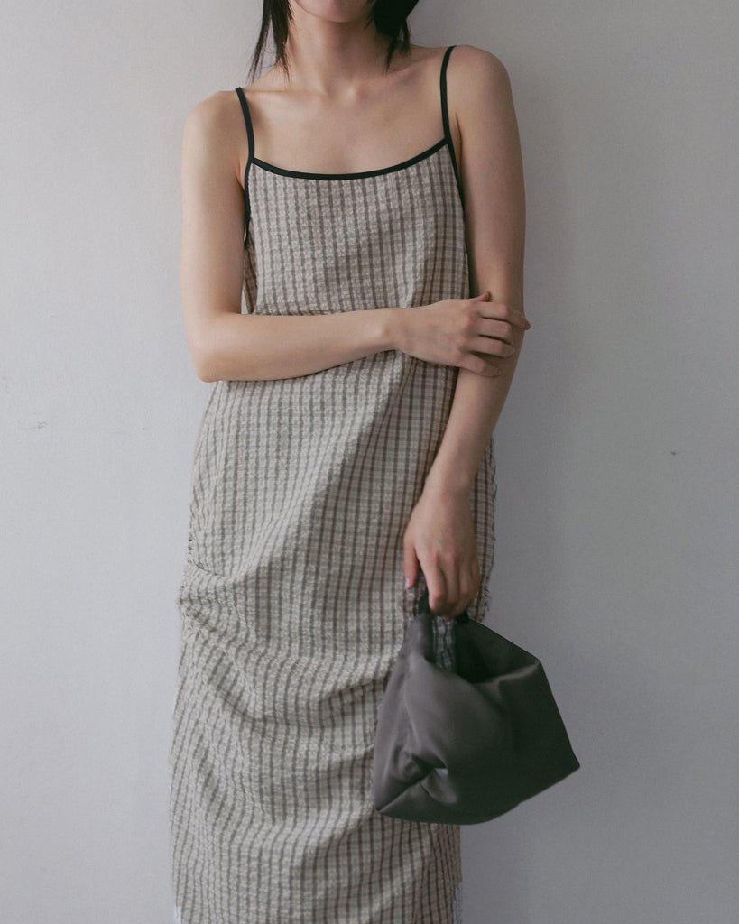【anuke 2027 SS】Suckercheck Cami Onepiece - 5月下旬頃発送 - Champdelarose