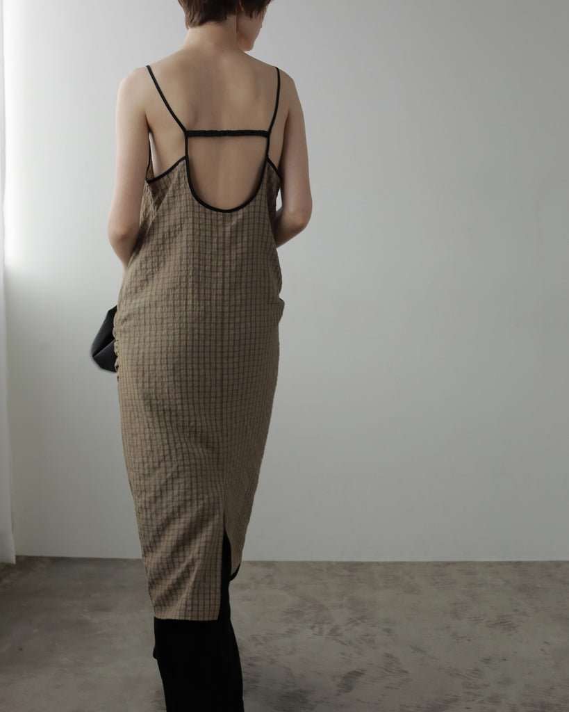 【anuke 2027 SS】Suckercheck Cami Onepiece - 5月下旬頃発送 - Champdelarose