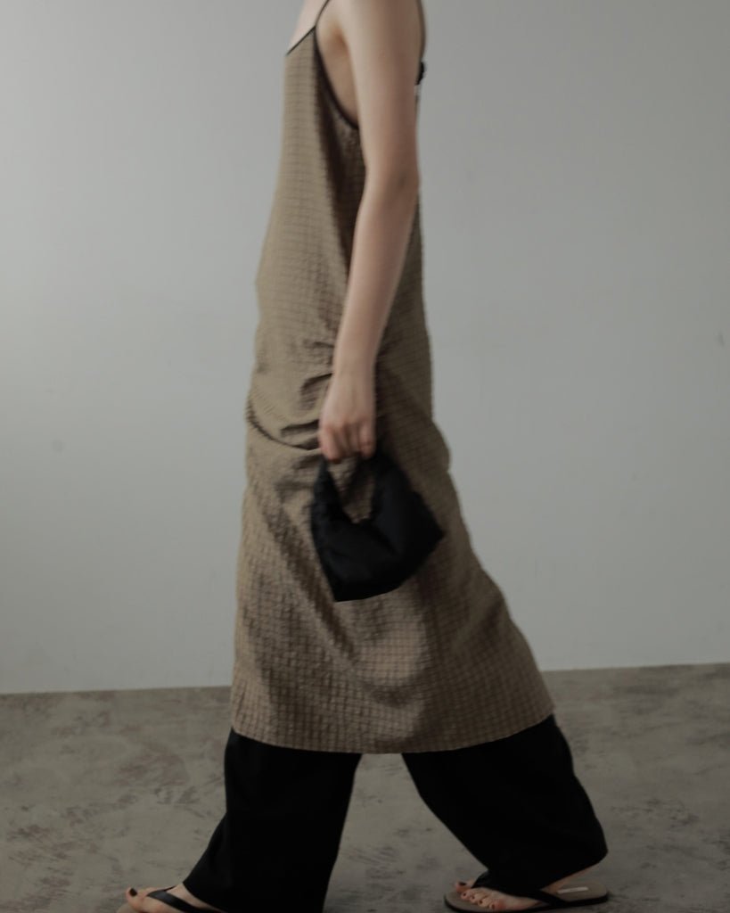 【anuke 2027 SS】Suckercheck Cami Onepiece - 5月下旬頃発送 - Champdelarose