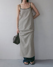 【anuke 2027 SS】Suckercheck Cami Onepiece - 5月下旬頃発送 - Champdelarose
