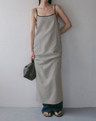 【anuke 2027 SS】Suckercheck Cami Onepiece - 5月下旬頃発送 - Champdelarose