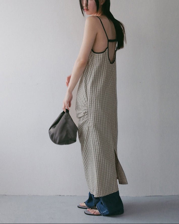 【anuke 2027 SS】Suckercheck Cami Onepiece - 5月下旬頃発送 - Champdelarose