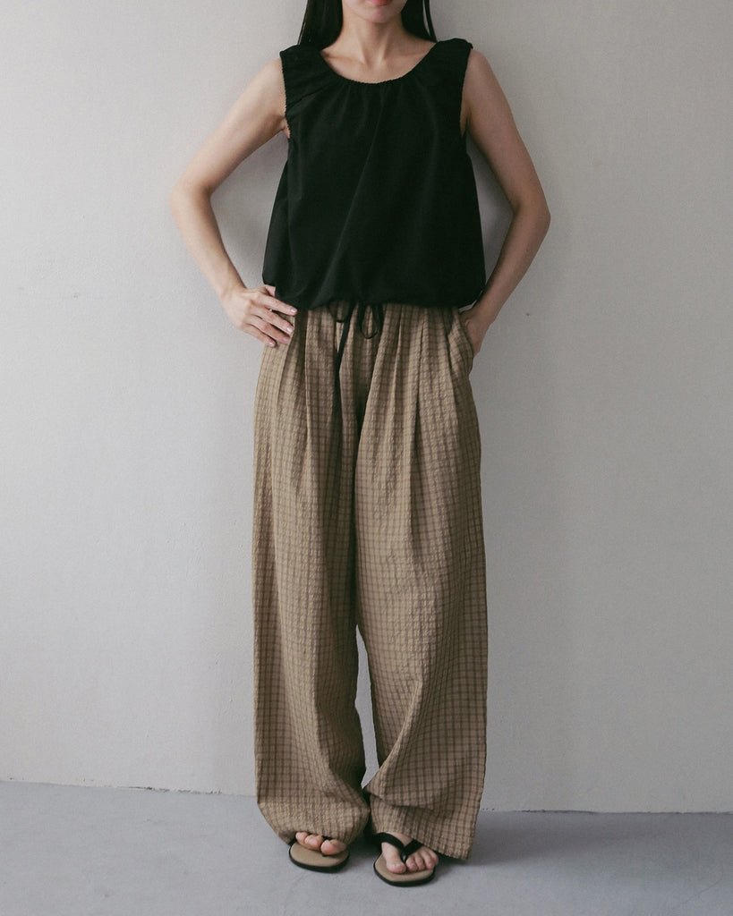 【anuke 2027 SS】Suckercheck Loose Pants - 5月下旬頃発送 - Champdelarose