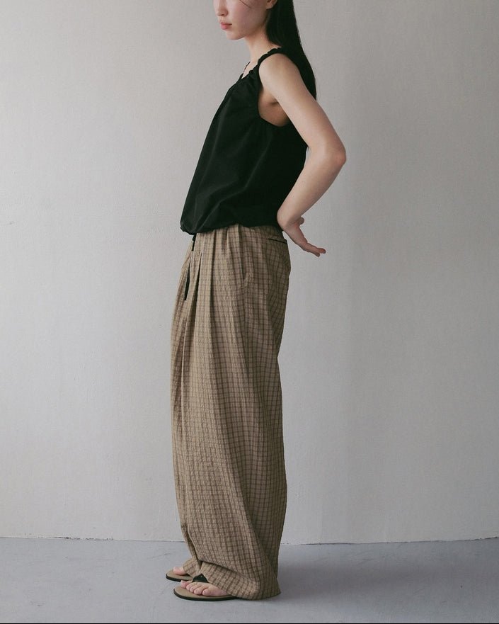 【anuke 2027 SS】Suckercheck Loose Pants - 5月下旬頃発送 - Champdelarose