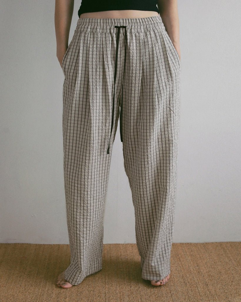 【anuke 2027 SS】Suckercheck Loose Pants - 5月下旬頃発送 - Champdelarose