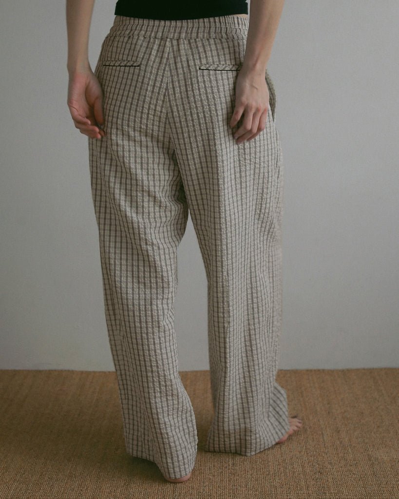 【anuke 2027 SS】Suckercheck Loose Pants - 5月下旬頃発送 - Champdelarose