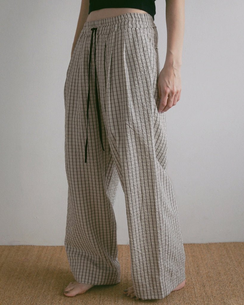 【anuke 2027 SS】Suckercheck Loose Pants - 5月下旬頃発送 - Champdelarose