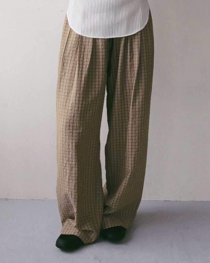 【anuke 2027 SS】Suckercheck Loose Pants - 5月下旬頃発送 - Champdelarose