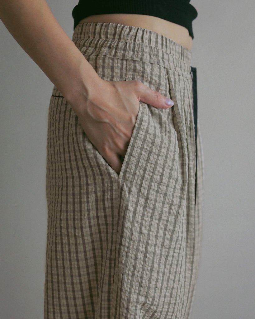 【anuke 2027 SS】Suckercheck Loose Pants - 5月下旬頃発送 - Champdelarose