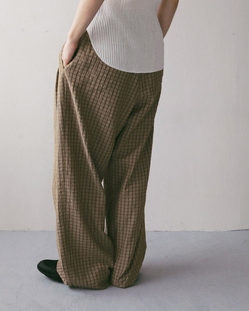 【anuke 2027 SS】Suckercheck Loose Pants - 5月下旬頃発送 - Champdelarose