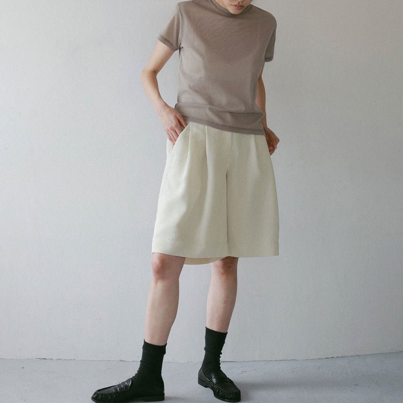 【anuke 2027 SS】Tuck Half Pants - 3月下旬頃発送 - Champdelarose