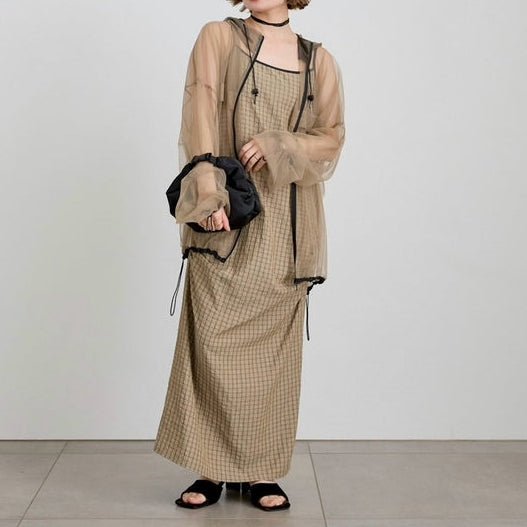 【anuke 2027 SS】Tulle Zip Blouson - 4月下旬頃発送 - Champdelarose