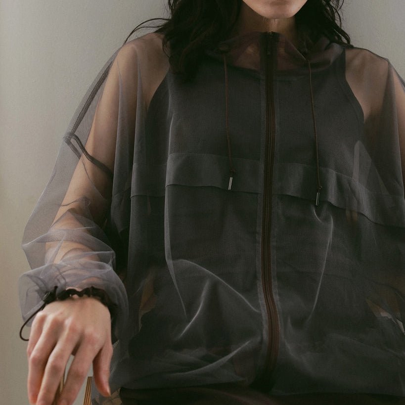 【anuke 2027 SS】Tulle Zip Blouson - 4月下旬頃発送 - Champdelarose