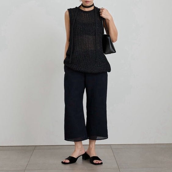 【anuke 2027 SS】Tweed Mesh Capripants - 3月下旬頃発送 - Champdelarose