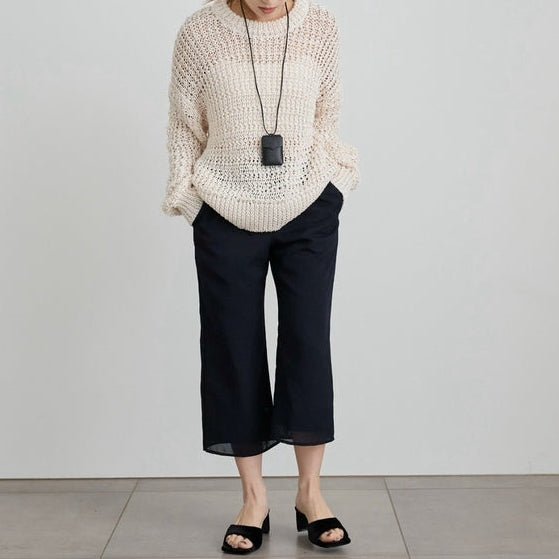 【anuke 2027 SS】Tweed Mesh Capripants - 3月下旬頃発送 - Champdelarose