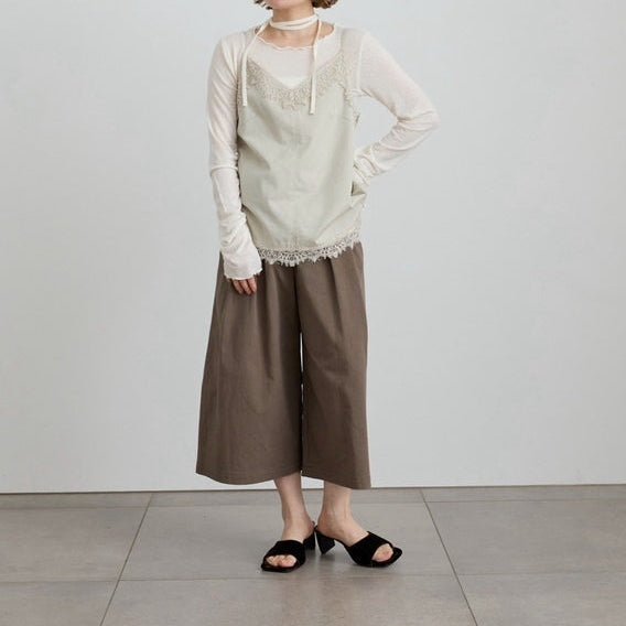 【anuke 2027 SS】Twill Lace Camisole - 3月下旬頃発送 - Champdelarose