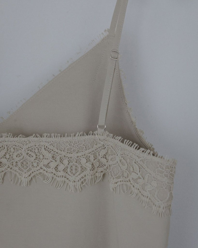 【anuke 2027 SS】Twill Lace Camisole - 3月下旬頃発送 - Champdelarose