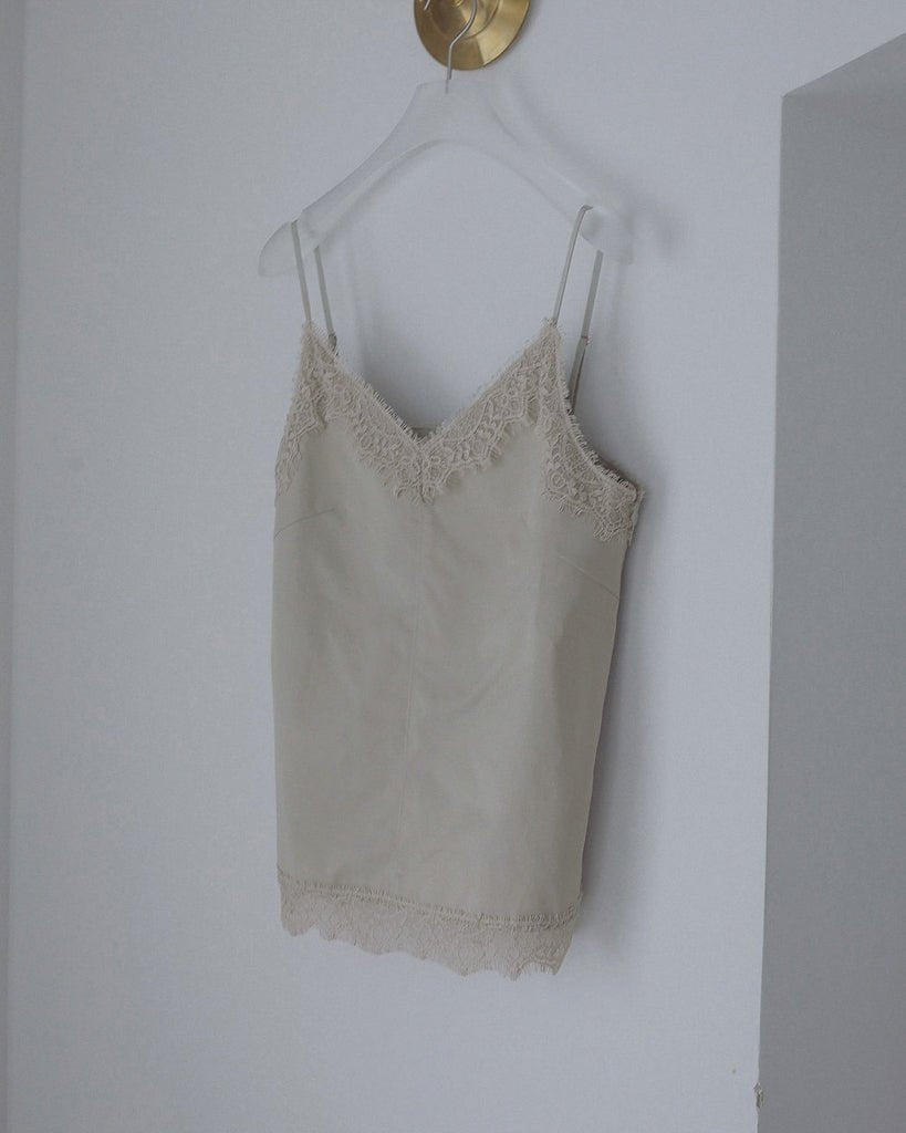 【anuke 2027 SS】Twill Lace Camisole - 3月下旬頃発送 - Champdelarose