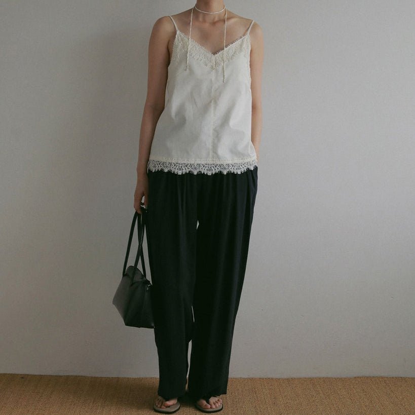 【anuke 2027 SS】Twill Lace Camisole - 3月下旬頃発送 - Champdelarose