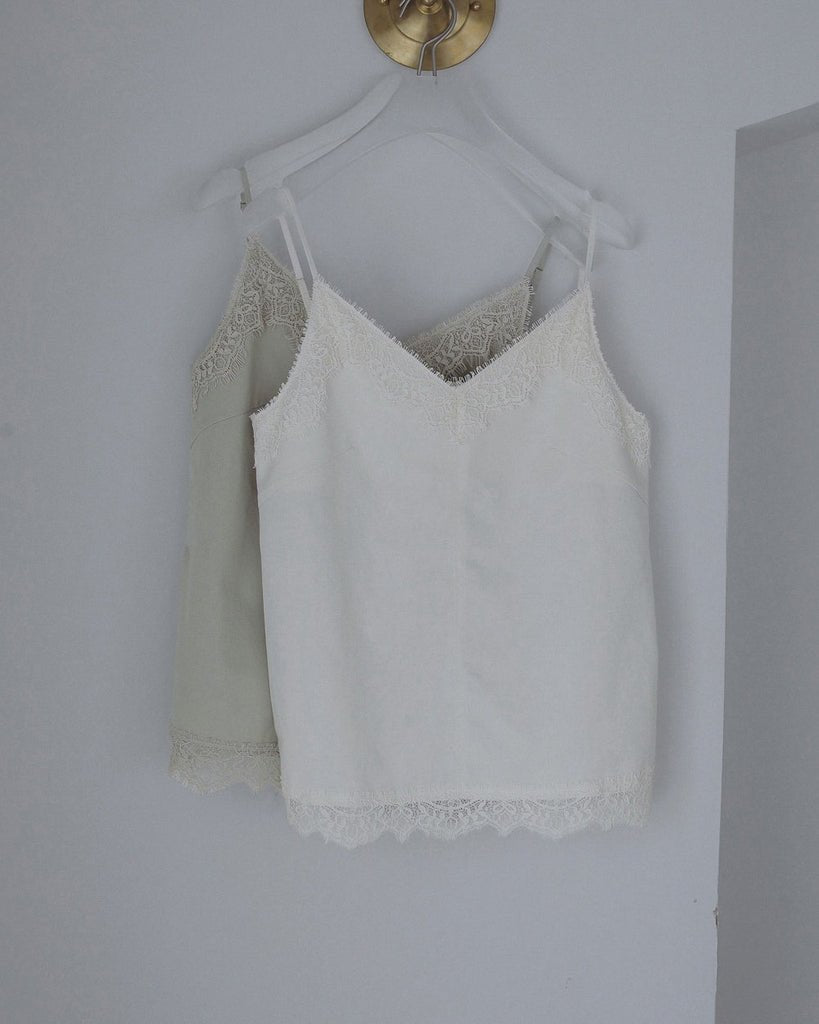 【anuke 2027 SS】Twill Lace Camisole - 3月下旬頃発送 - Champdelarose