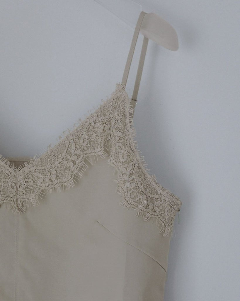 【anuke 2027 SS】Twill Lace Camisole - 3月下旬頃発送 - Champdelarose