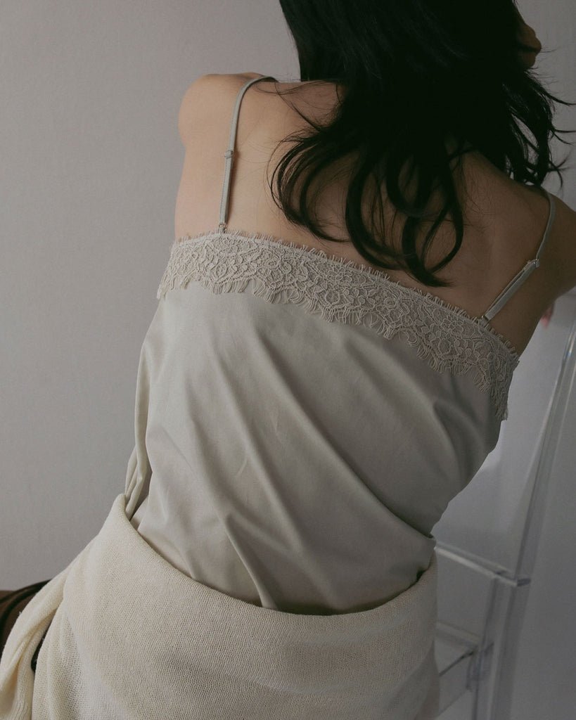 【anuke 2027 SS】Twill Lace Camisole - 3月下旬頃発送 - Champdelarose