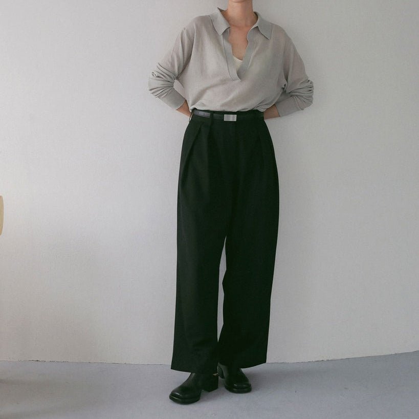 【anuke 2027 SS】Twill Tuck Widepants - 2月下旬頃発送 - Champdelarose