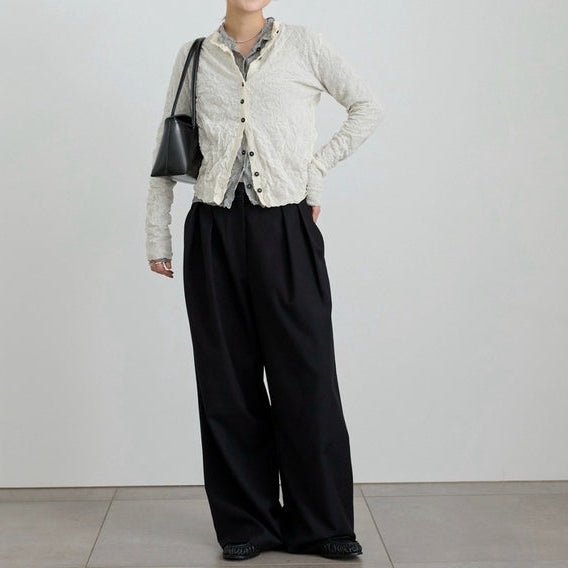 【anuke 2027 SS】Twill Tuck Widepants - 2月下旬頃発送 - Champdelarose