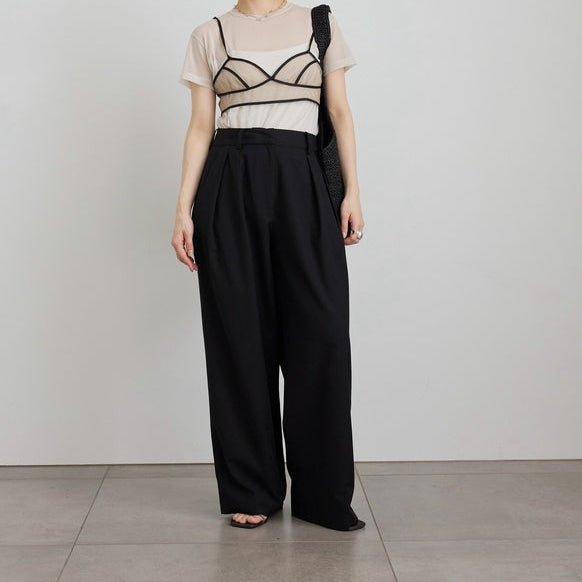 【anuke 2027 SS】Twill Tuck Widepants - 2月下旬頃発送 - Champdelarose
