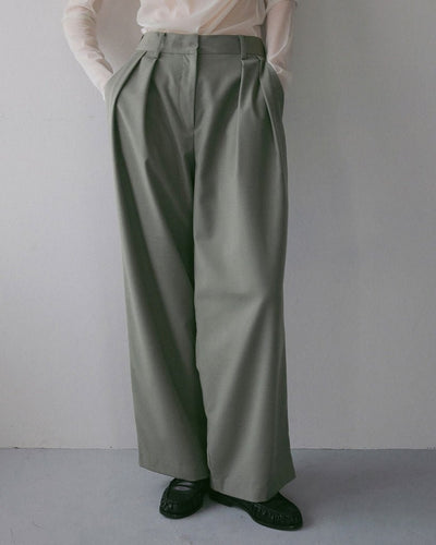 【anuke 2027 SS】Twill Tuck Widepants - 2月下旬頃発送 - Champdelarose