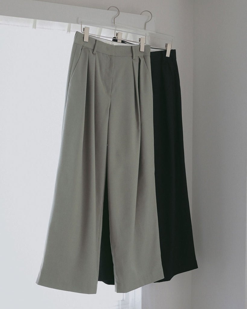 【anuke 2027 SS】Twill Tuck Widepants - 2月下旬頃発送 - Champdelarose