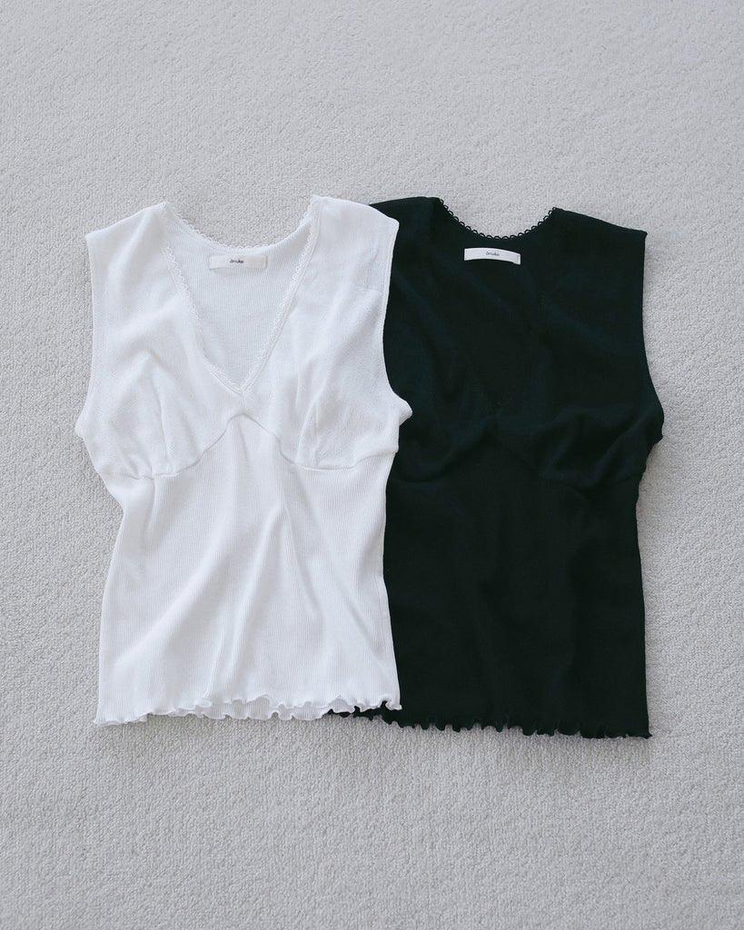 【anuke 2027 SS】Vintage Patternmesh Tanktop - 4月下旬頃発送 - Champdelarose