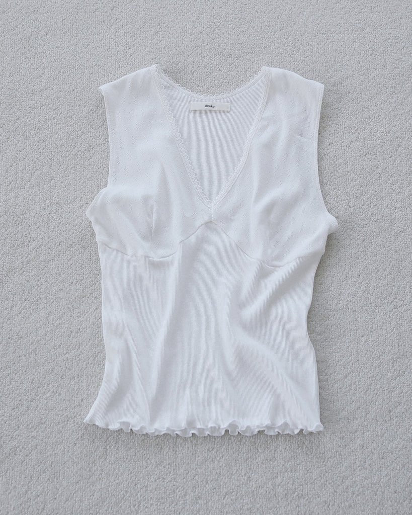 【anuke 2027 SS】Vintage Patternmesh Tanktop - 4月下旬頃発送 - Champdelarose