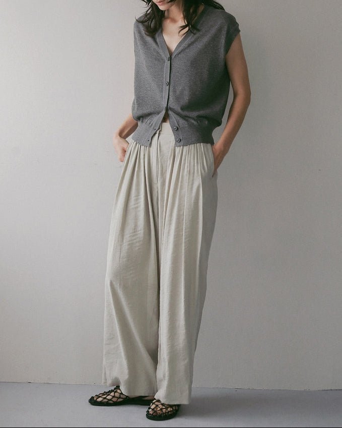 【anuke 2027 SS】Vneck Botton Vest - 4月下旬頃発送 - Champdelarose