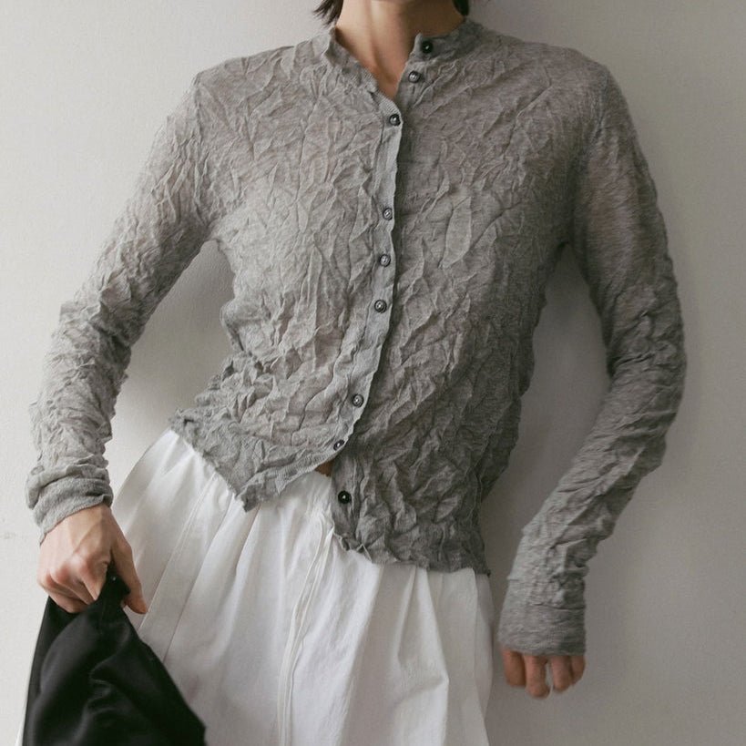 【anuke 2027 SS】Washer Knit Cardigan - 2月下旬頃発送 - Champdelarose