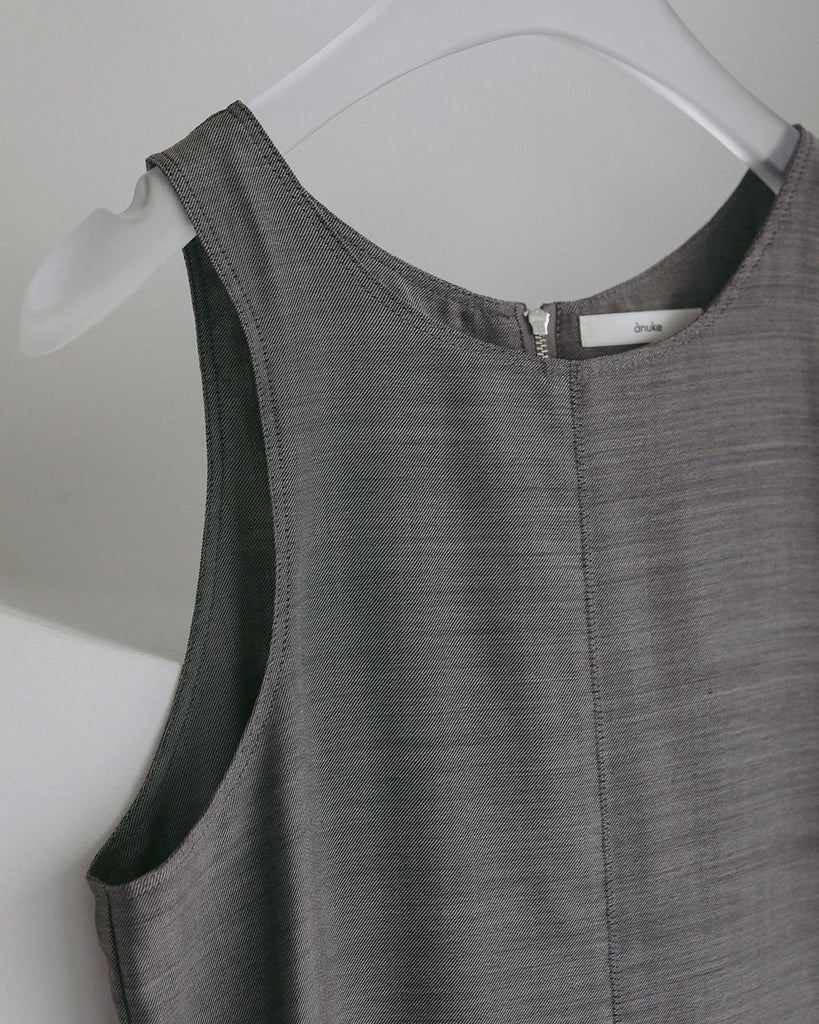【anuke 2027 SS】Woolchambray Sleeveless Onepiece - 4月下旬頃発送 - Champdelarose