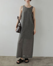 【anuke 2027 SS】Woolchambray Sleeveless Onepiece - 4月下旬頃発送 - Champdelarose