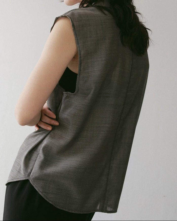 【anuke 2027 SS】Woolchambray Sleeveless Shirts - 4月下旬頃発送 - Champdelarose