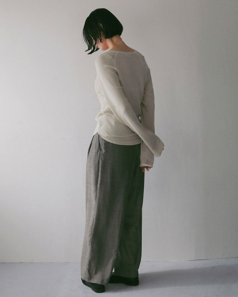 【anuke 2027 SS】Woolchambray Tuck Pants - 4月下旬頃発送 - Champdelarose