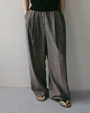 【anuke 2027 SS】Woolchambray Tuck Pants - 4月下旬頃発送 - Champdelarose