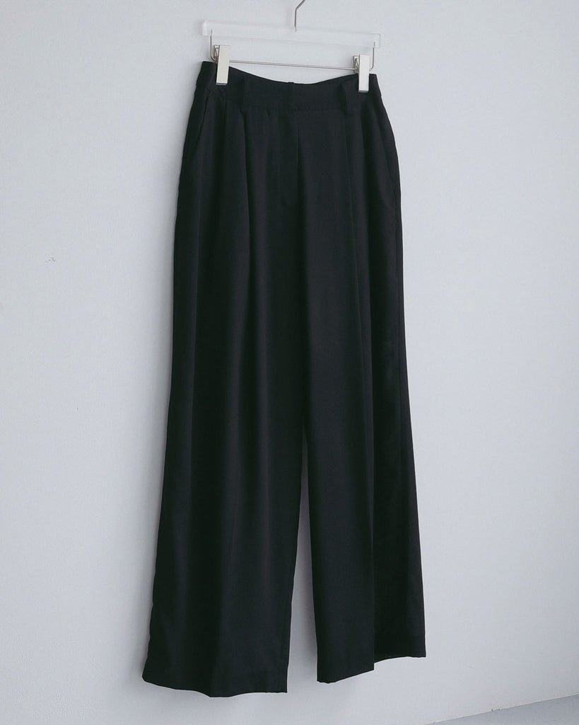 【anuke 2027 SS】Woolchambray Tuck Pants - 4月下旬頃発送 - Champdelarose