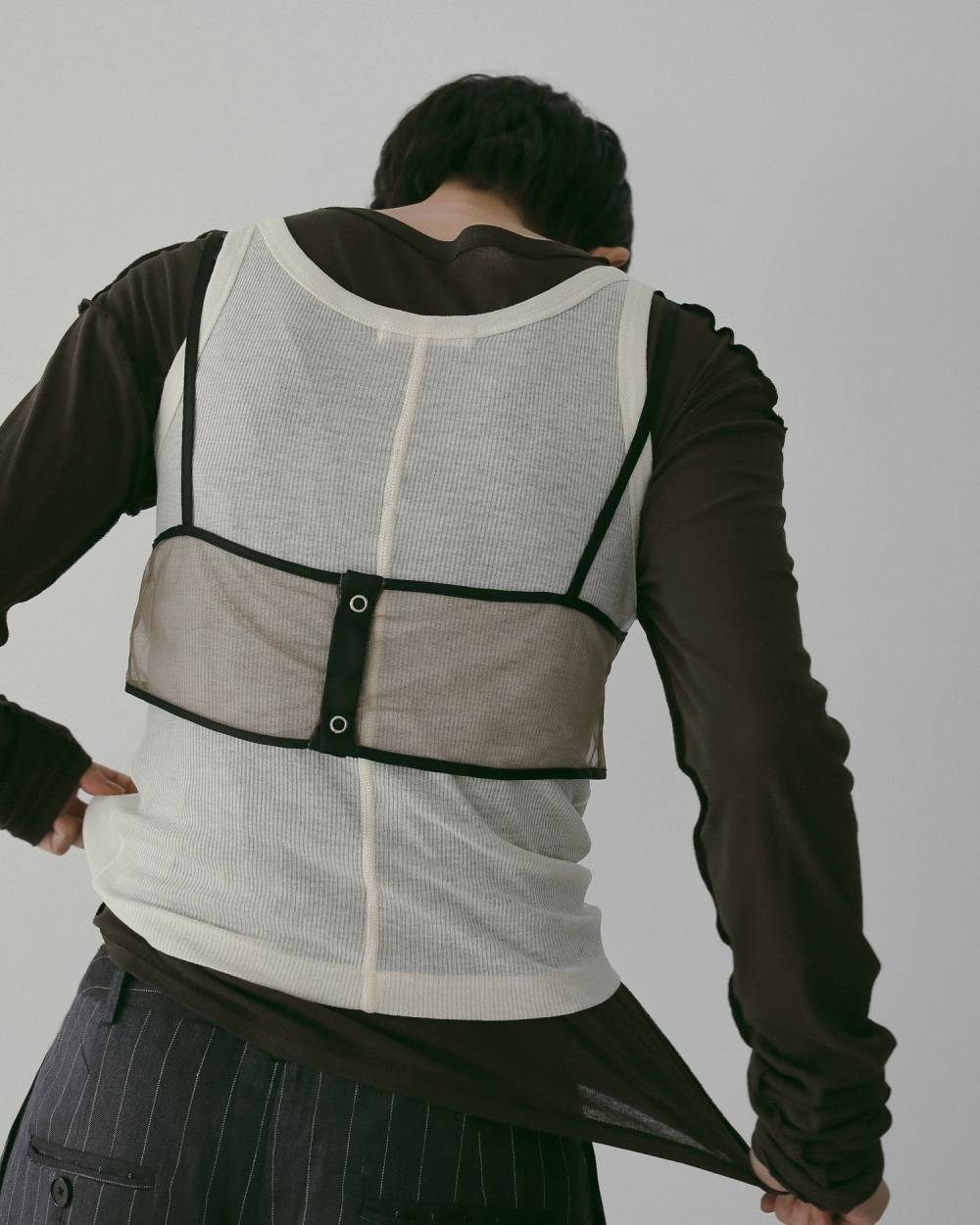 【anuke 26 SPRING / SUMMER】Bicolor Tulle Bratop - Champdelarose