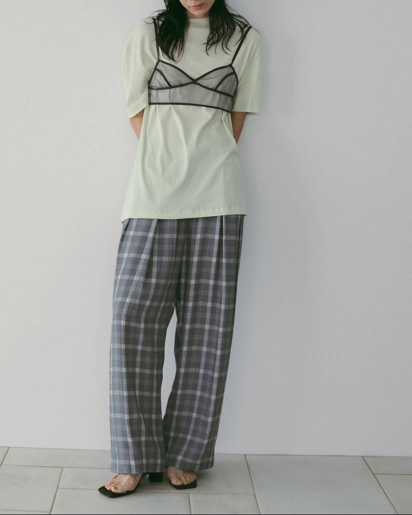 【anuke 26 SPRING / SUMMER】Bicolor Tulle Bratop - Champdelarose