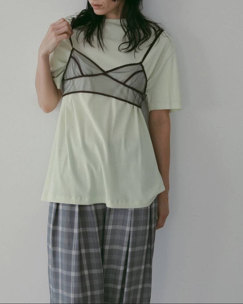 【anuke 26 SPRING / SUMMER】Bicolor Tulle Bratop - Champdelarose
