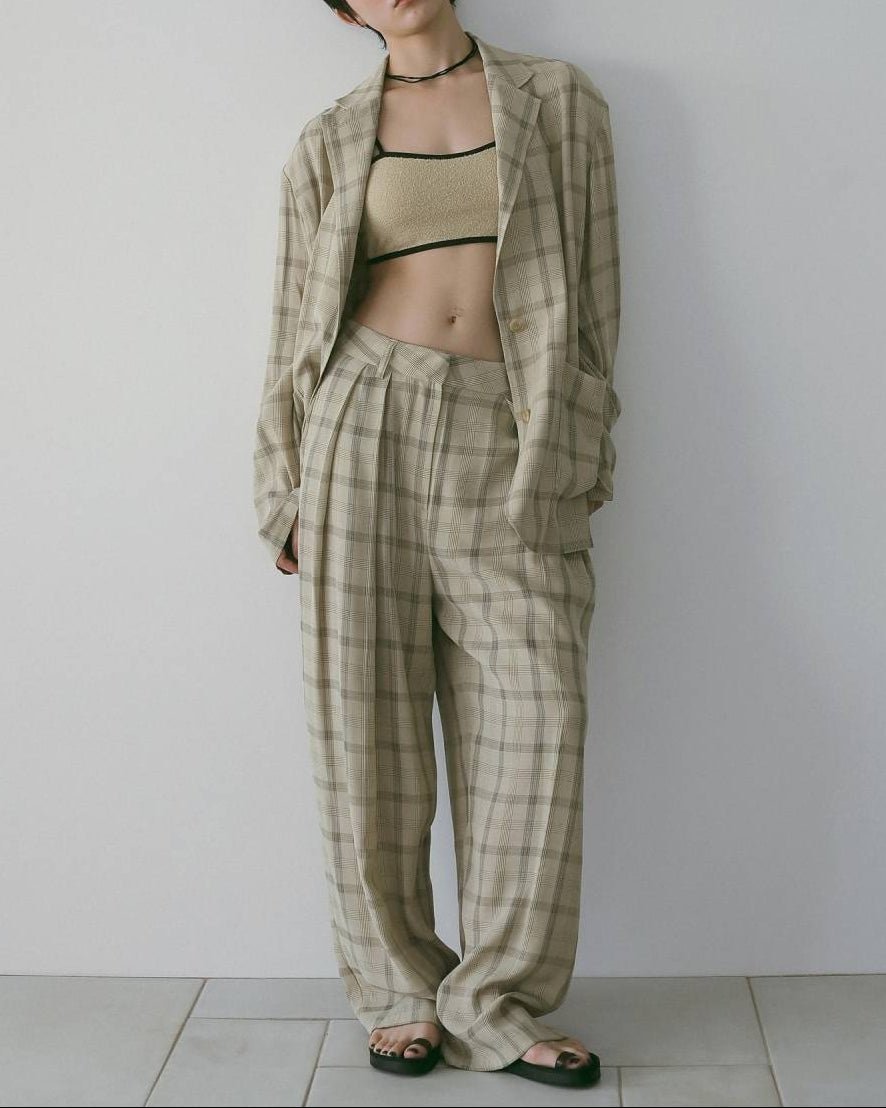 【anuke 26 SPRING / SUMMER】Check Daubletuck Pants - Champdelarose