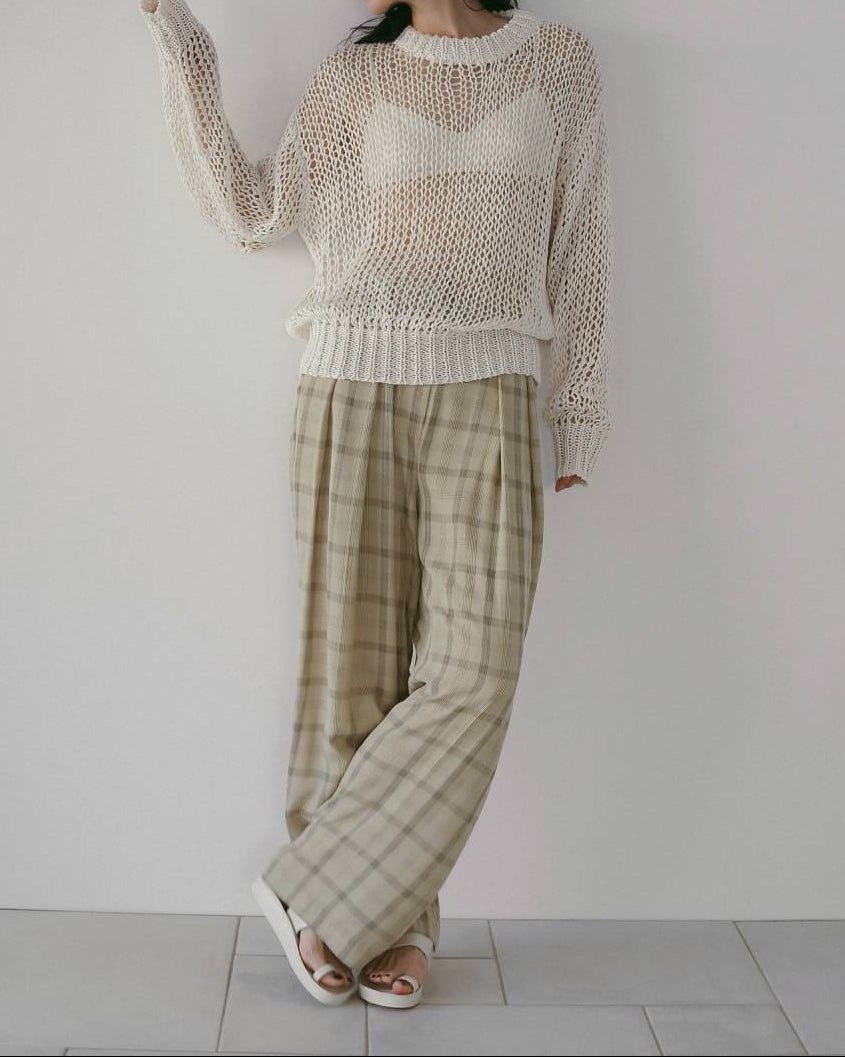 【anuke 26 SPRING / SUMMER】Check Daubletuck Pants - Champdelarose