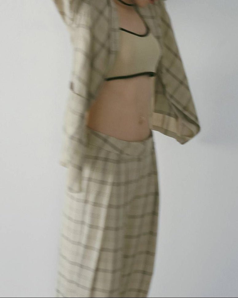 【anuke 26 SPRING / SUMMER】Check Daubletuck Pants - Champdelarose