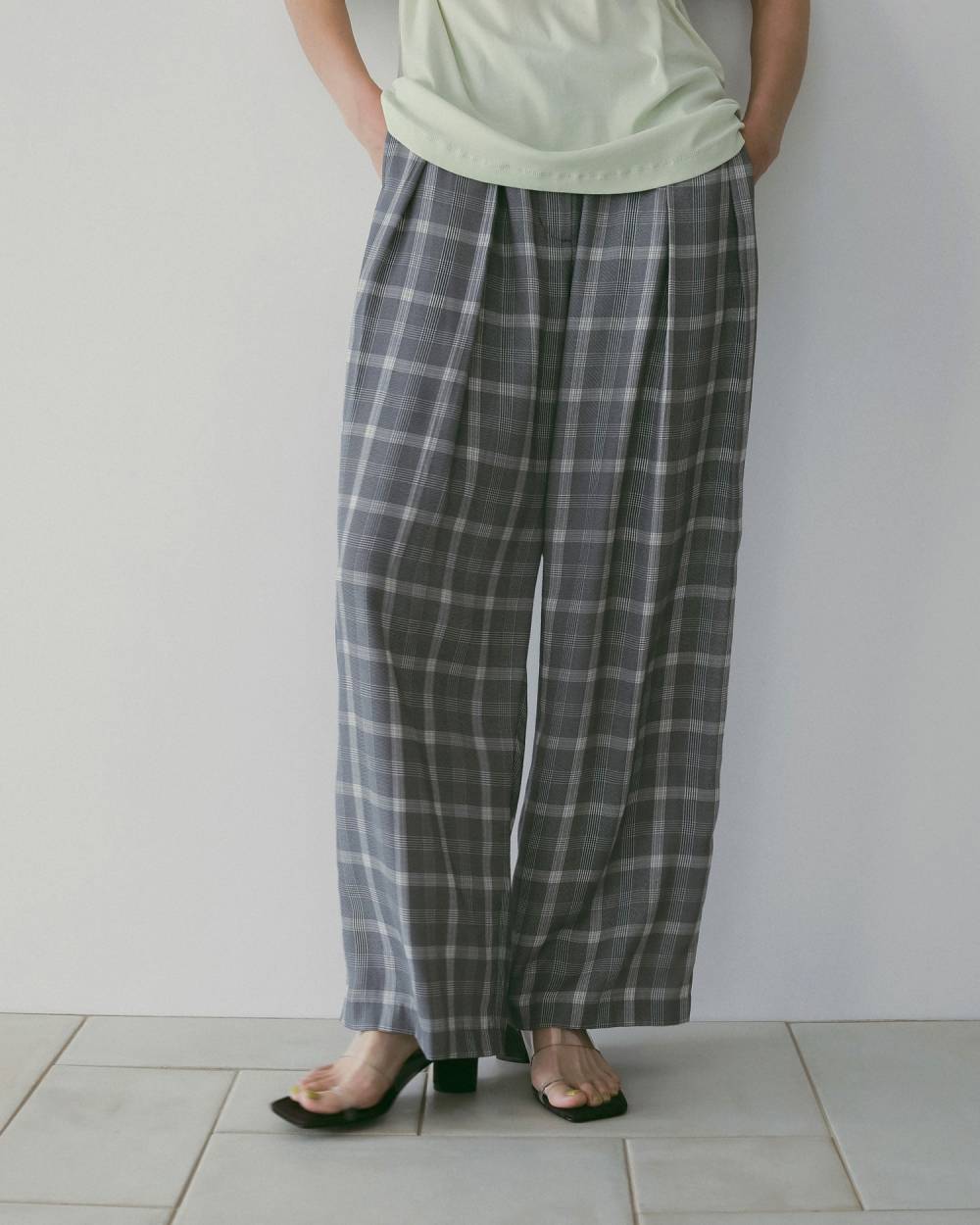 【anuke 26 SPRING / SUMMER】Check Daubletuck Pants - Champdelarose